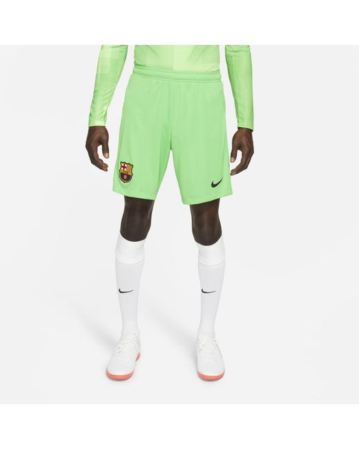 Nike Synthetic F.c. Barcelona 2021/22 Stadium Goalkeeper Football Shorts Green for Men - Lyst