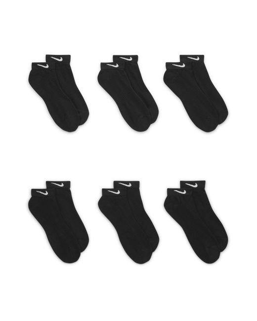 Nike Everyday Cushioned Training Low Socks (6 Pairs) in Black Lyst