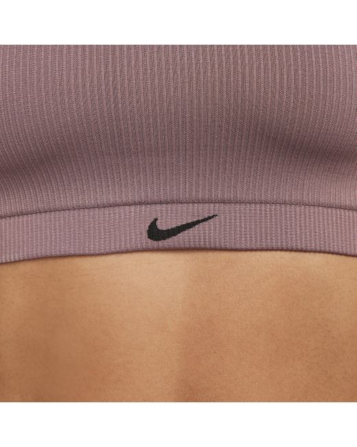 Nike Purple Indy Seamless Ribbed Light-support Non-padded Sports Bra
