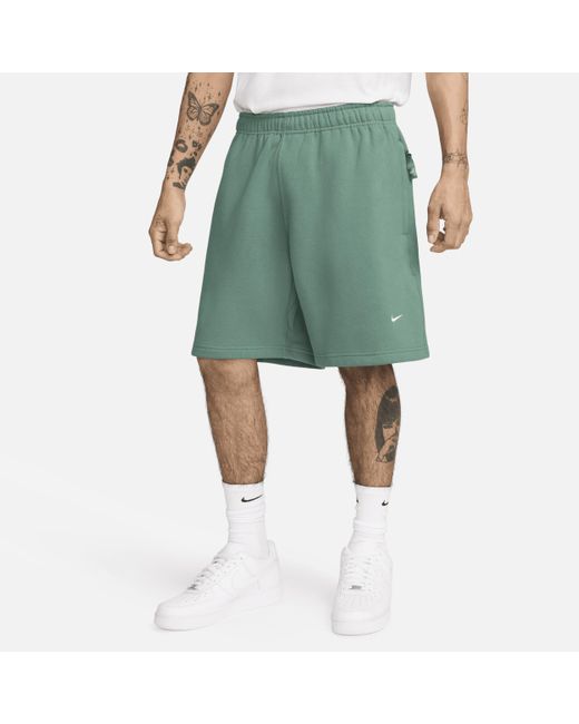 Nike Green Solo Swoosh Fleece Shorts Cotton for men