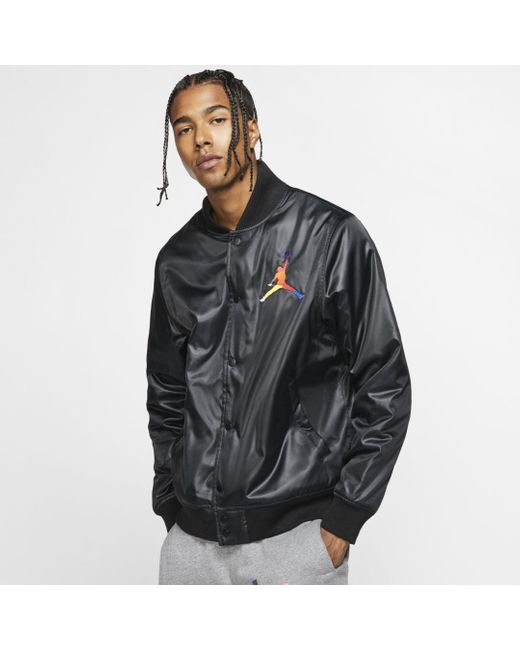 Nike Jordan Dna Satin Jacket in Black for Men | Lyst