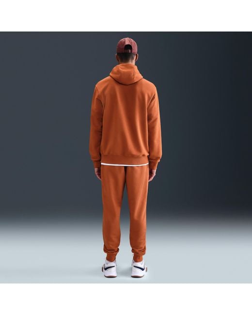 Nike Orange Court Heritage Dri-Fit French Terry Tennis Pullover Hoodie for men