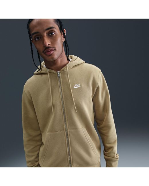 Nike Men's Brown Club Full-Zip Fleece Hoodie