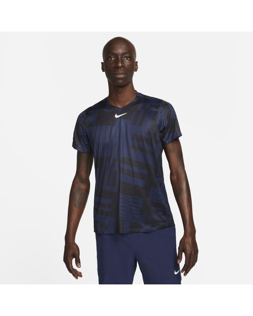 Nike Court Dri-fit Advantage Print Tennis Top in Midnight Navy,White ...