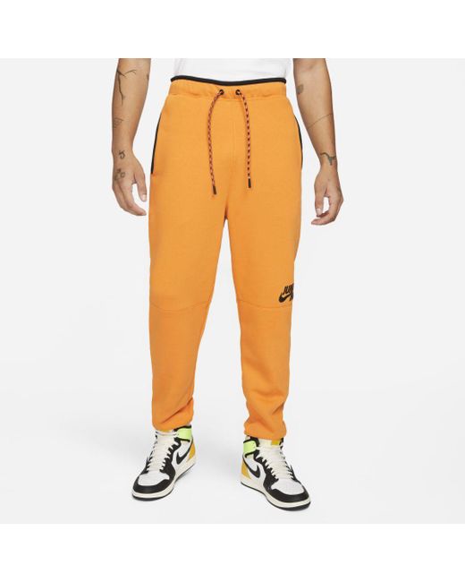 Nike Jordan Jumpman Fleece Pants in Orange for Men Lyst