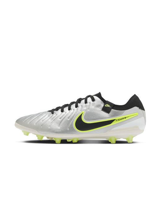 Nike Green Tiempo Legend 10 Pro Artificial-Grass Low-Top Football Boot for men