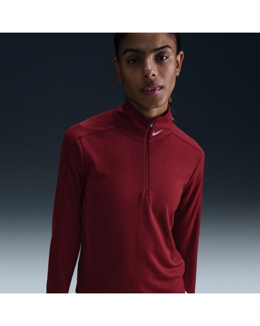 Top Da Running Dri-Fit Con Zip A 1/4 Pacer – Donna di Nike in Red