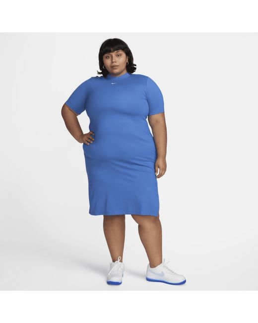 Nike Blue Sportswear Essential Midi Dress (plus Size)