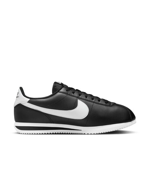 Nike Black Cortez Leather Shoes for men