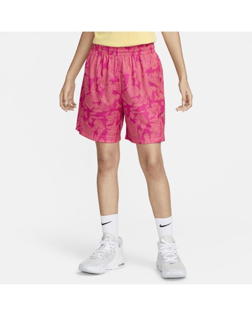 Shorts da basket dri-fit swoosh fly di Nike in Pink