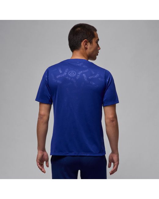 Nike Paris Saint-Germain Academy Pro Vierde Dri-Fit Warming-Uptop Met Korte Mouwen Voor in het Blue voor heren