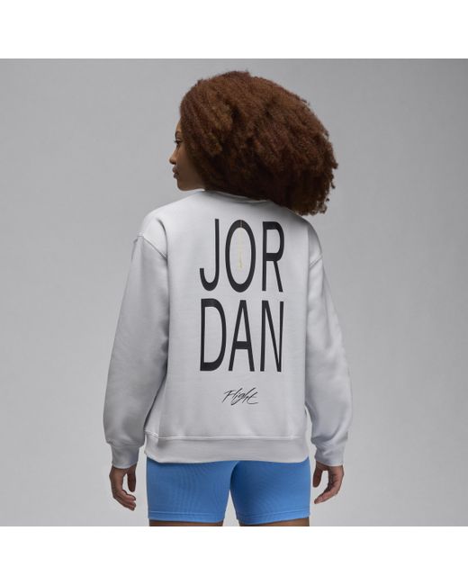 Nike Gray Jordan Artist Series By Darien Birks Fleece Crew-neck Sweatshirt