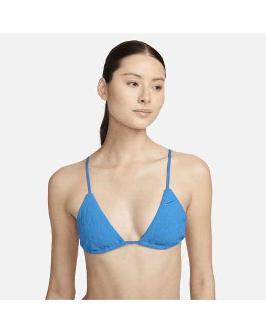 Nike Blue Swim Retro Flow String Bikini Top