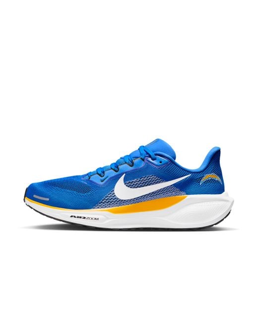 Nike Blue Los Angeles Chargers Pegasus 41 Nfl Road Running Shoes for men