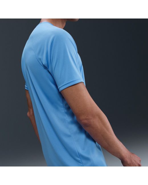 Nike Blue Essential Short-Sleeve Hydroguard Swimming Top for men