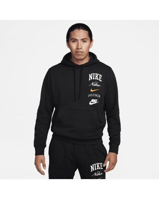 Nike Club Fleece Hoodie in het Black voor heren