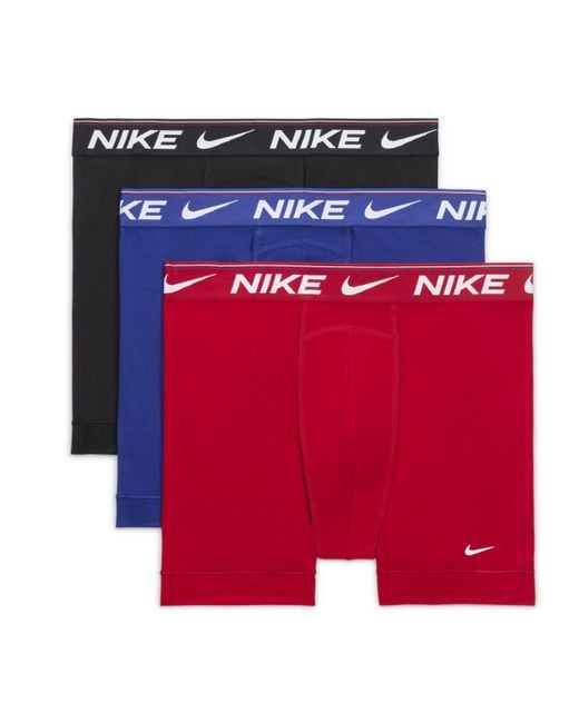 Nike Red Dri-fit Ultra Comfort Boxer Briefs (3-pack) for men