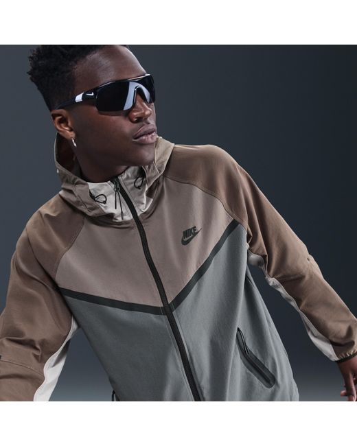 Nike Gray Tech Woven Windrunner Full-Zip Jacket for men