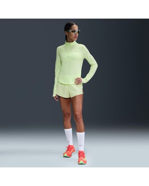 Nike Green Swift Dri-Fit Uv 1/4-Zip Running Top