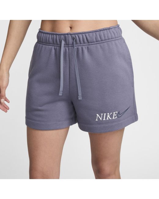 Nike Blue Sportswear Club Fleece Mid-rise Shorts