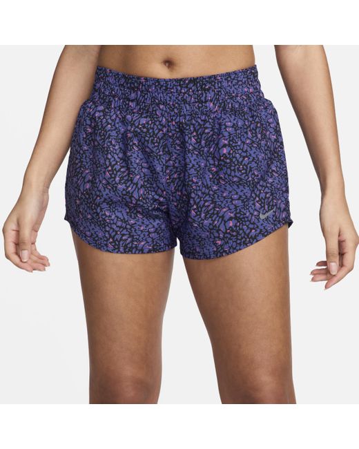 Nike Blue One Dri-fit Mid-rise 3" Brief-lined Shorts