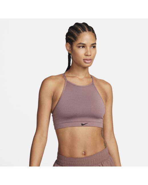 Nike Purple Indy Seamless Ribbed Light-support Non-padded Sports Bra