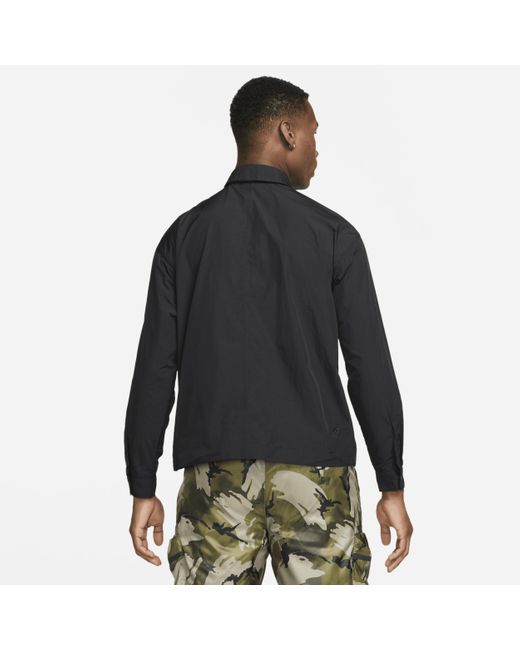 Nike Sportswear Tech Pack Geweven Shirt Met Lange Mouwen in het Black voor heren
