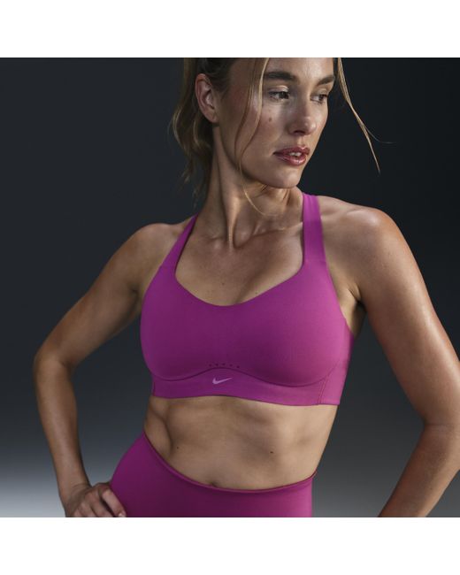 Bra imbottito con design convertibile alate high support di Nike in Purple