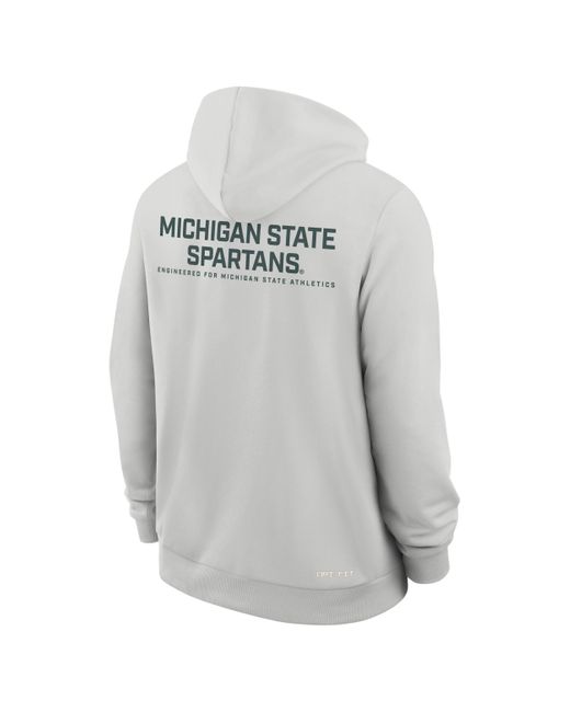 Nike Gray Michigan State Sideline Dri-Fit College Full-Zip Hoodie for men