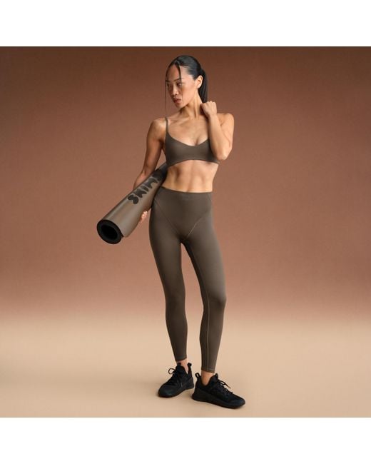 Nike Brown 'Sskims Matte High-Waisted V-Line 26" Leggings