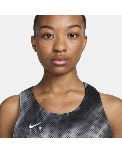 Nike Swoosh Fly Dri-fit Omkeerbare Basketbaltanktop in het Gray