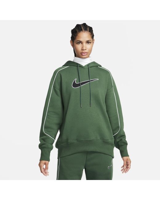 Nike Green Sportswear Oversized Fleece Pullover Hoodie
