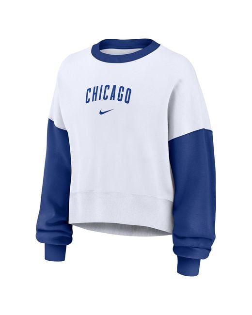 Nike Blue Chicago Cubs Primary Mlb Pullover Crew