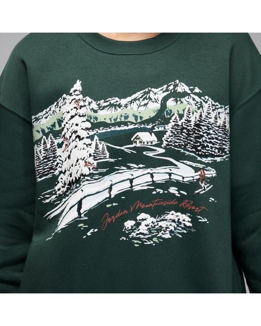 Nike Green Brooklyn Fleece Crew-Neck Sweatshirt