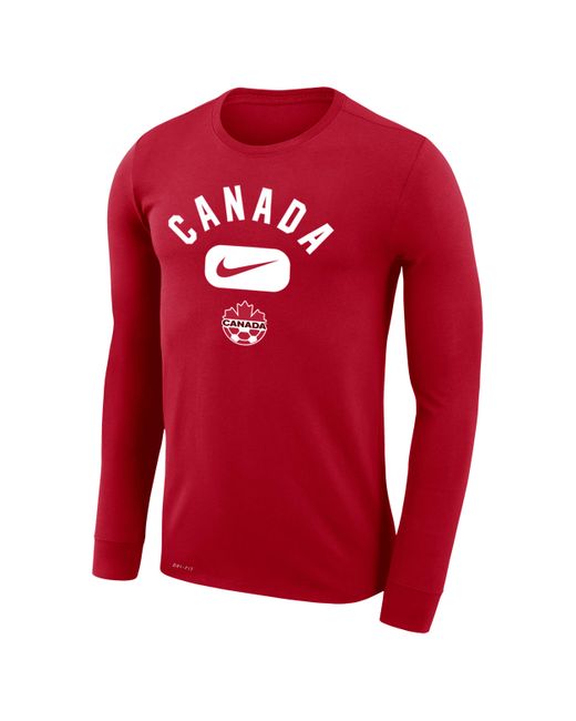 Nike Canada Legend Dri-fit Long-sleeve T-shirt In Red, for Men | Lyst