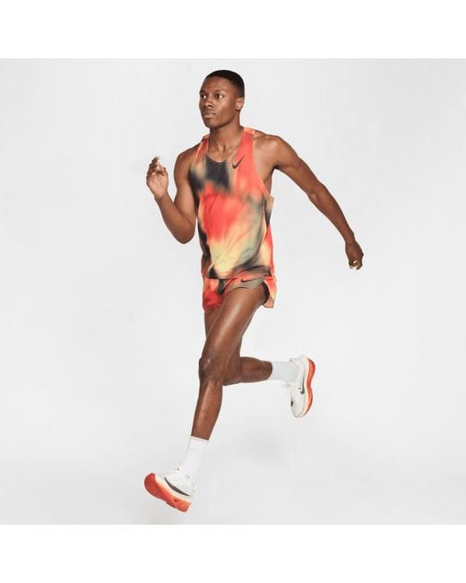 Nike Red Aeroswift Elite Entry Dri-Fit Adv Running Tank Top for men