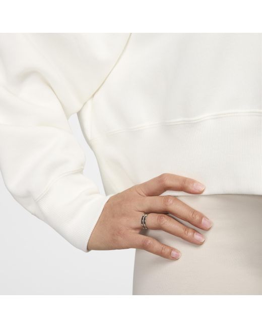 Nike White Sportswear Phoenix Fleece Over-oversized Crew-neck Graphic Sweatshirt