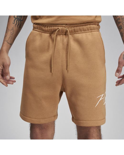 Nike Natural Jordan Brooklyn Fleece Shorts Cotton for men