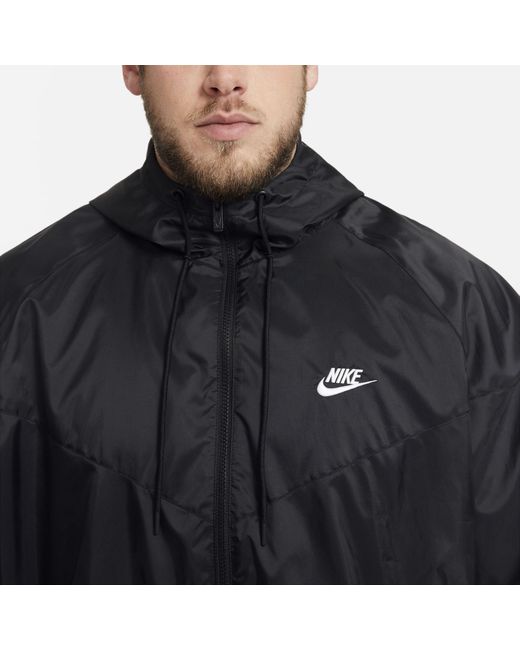 Nike Rubber Woven Windrunner Hooded Jacket in Black for Men | Lyst Australia