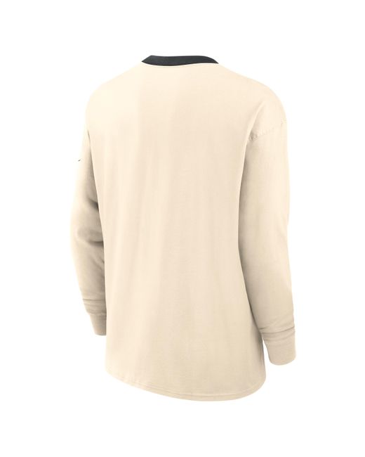 Nike Natural North Carolina Athletic Prep Max90 Pocket Logo Brand College Long-Sleeve T-Shirt for men