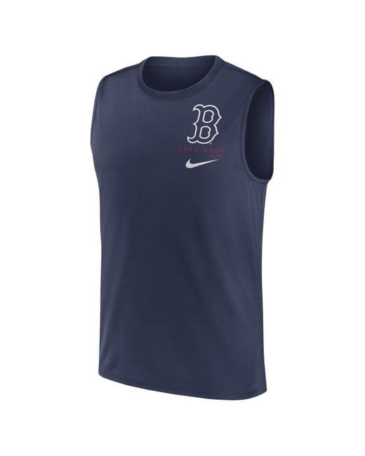 Nike Boston Red Sox Large Logo Dri-fit Mlb Muscle Tank Top in Blue for Men