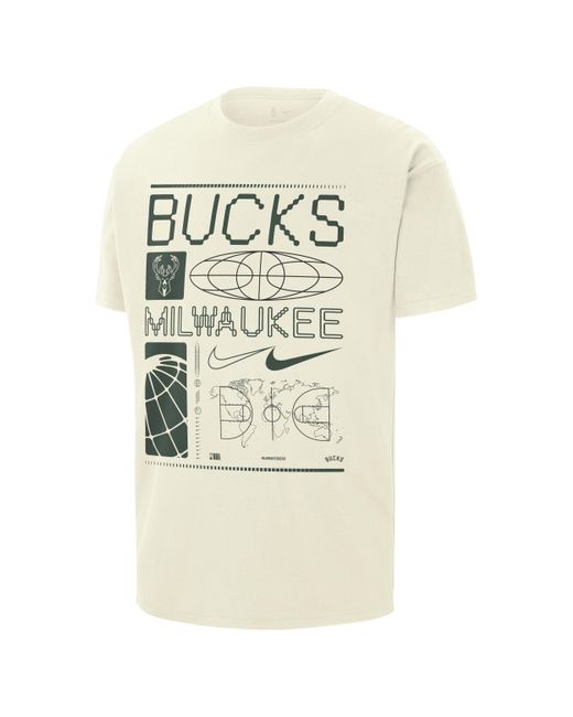Nike Natural Milwaukee Bucks Nba Max90 T-shirt 50% Organic Cotton for men