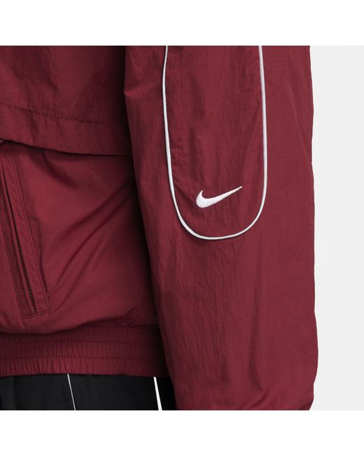 Nike Red Sportswear Solo Swoosh Woven Track Jacket for men