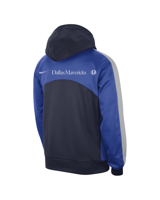 Nike Blue Dallas Mavericks Starting 5 Therma-fit Nba Graphic Hoodie for men