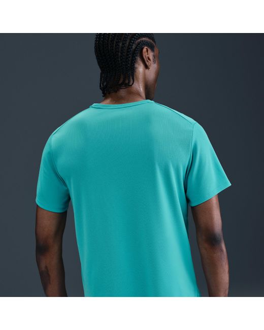Nike Green Miler Dri-Fit Uv Short-Sleeve Running Top for men