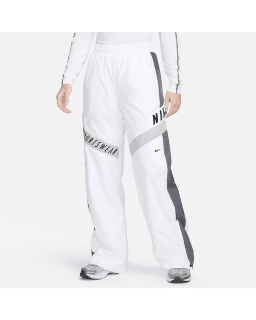Nike White Sportswear High-waisted Trousers