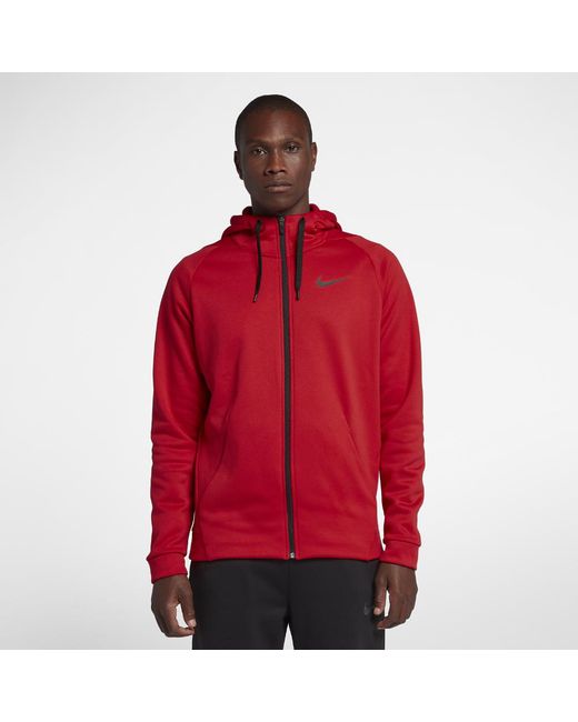 Nike Red Dri-fit Therma Men's Full-zip Training Hoodie for men