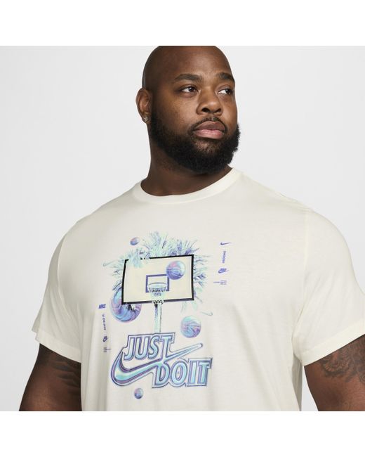 Nike White Basketball T-shirt Cotton for men