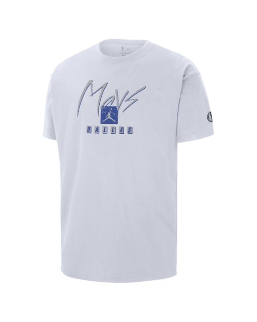 T-shirt dallas mavericks courtside statement edition jordan max90 nba di Nike in Blue da Uomo