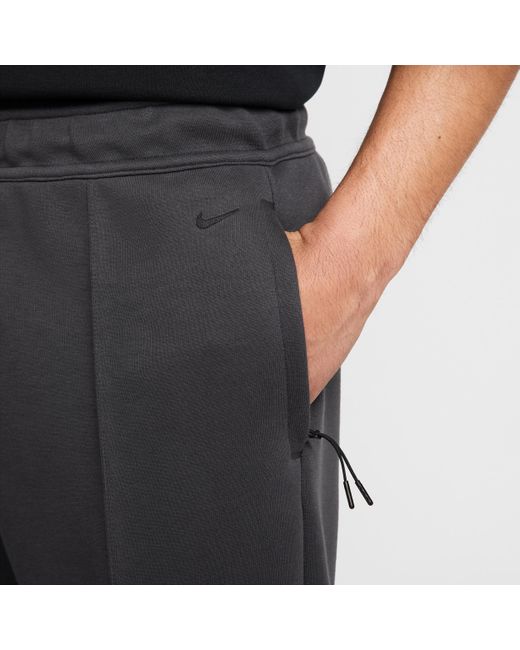 Nike Black Tech Wide-Leg Fleece Pants for men